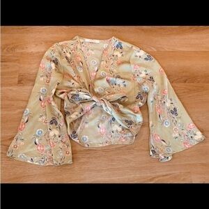 Cute lightweight tie in front crop top by FORE just in time for summer